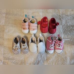5 Pair Bundle Baby Girl Shoes Size 3- Michael Kors Vans Converse